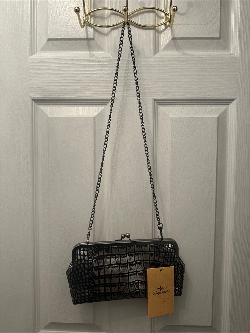 Patricia Nash Black Croc-Embossed Chain